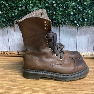 Dr. Marten’s Brown Leather Lace-Up Combat Boots Size 6